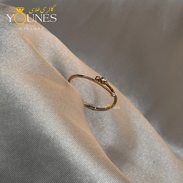 انگشتر سه نگین طلا مینیمال